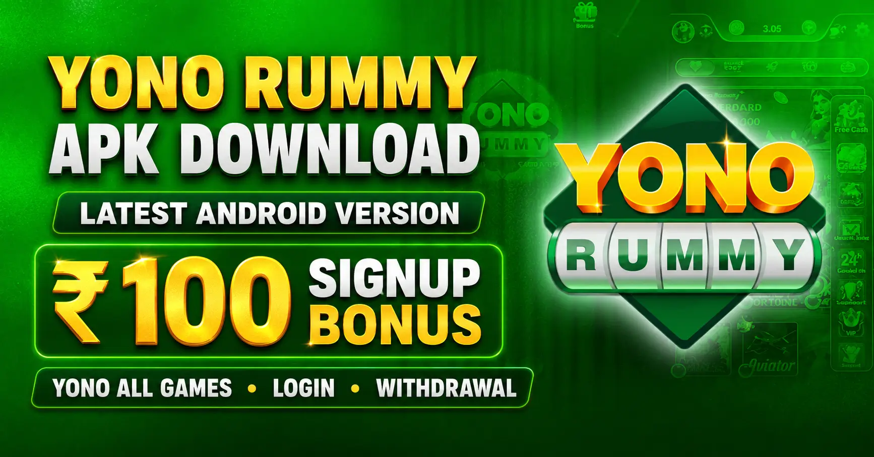 Yono Rummy APK download for Android with ₹100 signup bonus
