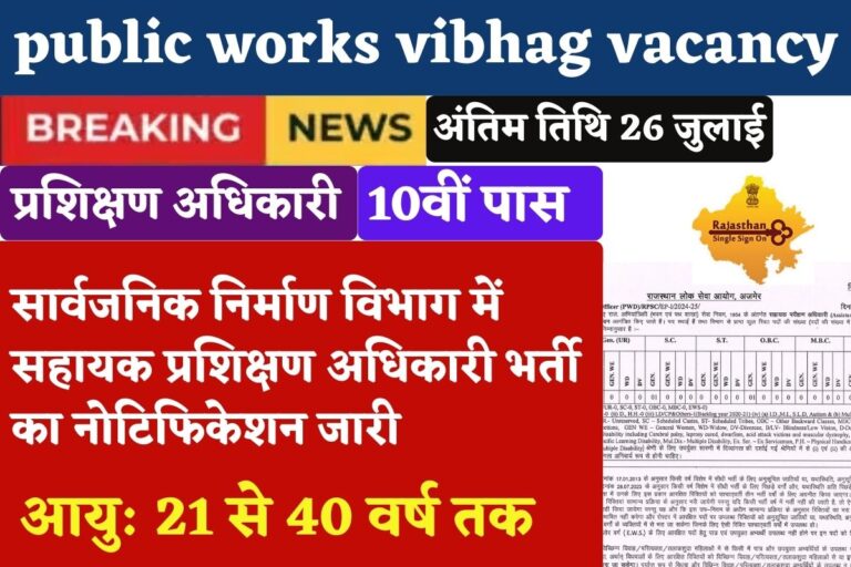 Public Works Vibhag Vacancy: सार्वजनिक निर्माण विभाग में सहायक ...